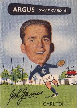 1954 Argus Football Swap Cards #6 John James Front